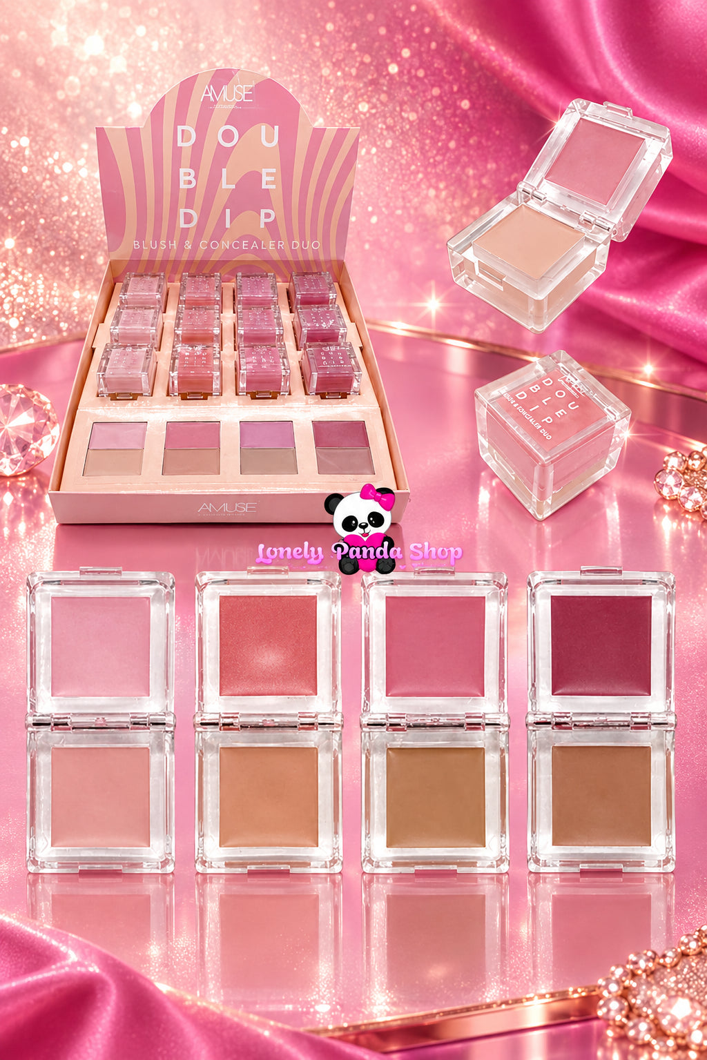 Makeup - Amuse Double Dip Blush Concealer Contour Set