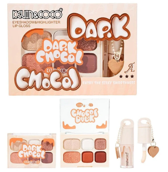 Makeup - Kevin & Coco - Dark Chocol Palette & Lip Gloss Set A