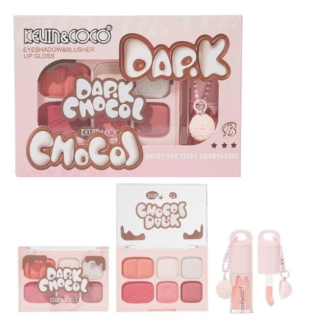 Makeup - Kevin & Coco - Dark Chocol Palette & Lip Gloss Set B