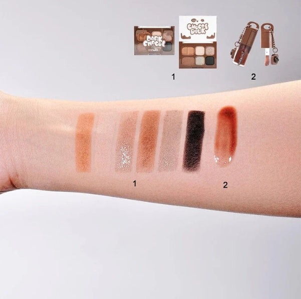 Makeup - Kevin & Coco - Dark Chocol Palette & Lip Gloss Set C