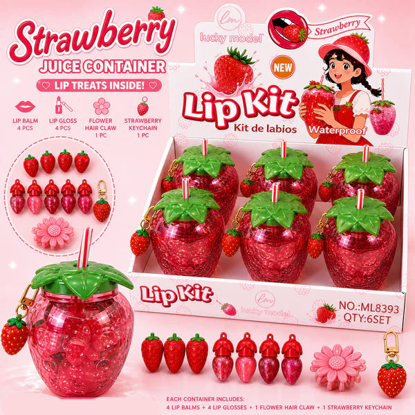 Makeup - STRAWBERRY JUICE CONTAINER WITH LIP TREATS