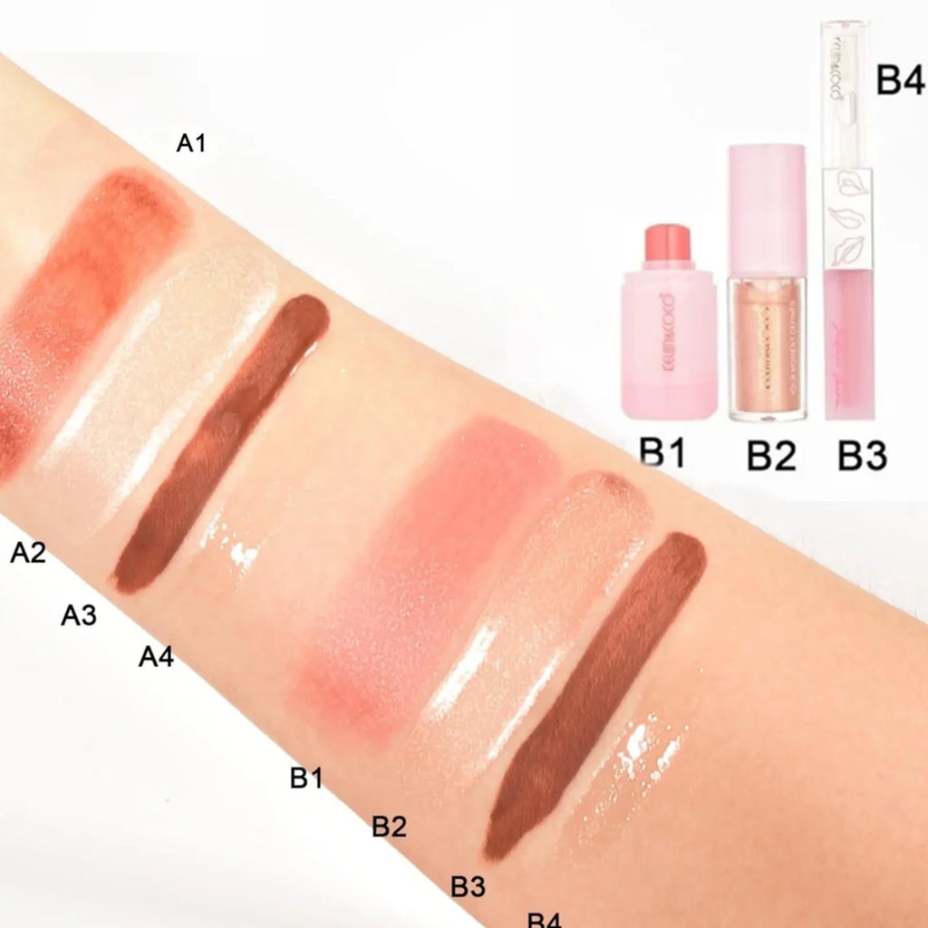 Kevin&Coco - Pudding Professional Makeup Set (Lip/Liquid Highlight/Cream Blush)