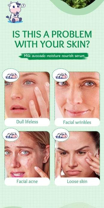 Skin Care - SADOER Milk Fruits Facial Serum - Avocado